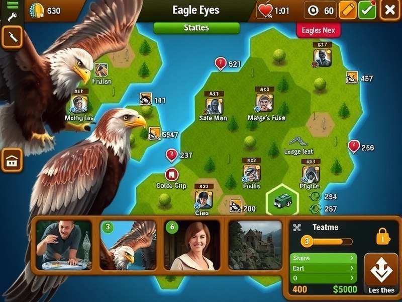 Eagle Eyes features showcase with multiple gameplay elements